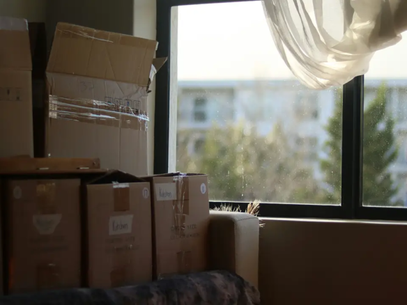An image of moving boxes of a someone moving from Toronto to Hamilton.
